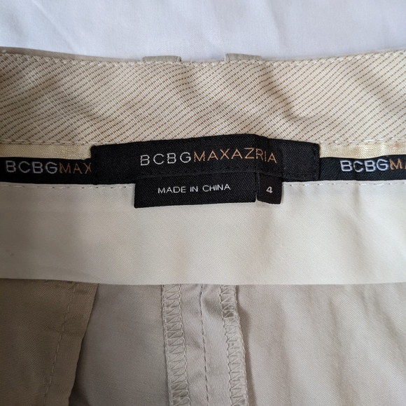 BCBGMAXAZRIA Khaki Flared Pants Size 4 - Picture 6 of 8